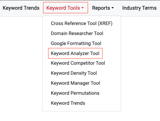 Keyword Tools - Advanced Analyze Tool